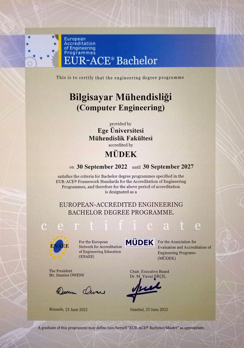 EUR-ACE Bachelor Sertifikası